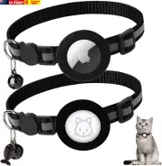2 Pack Airtag Cat Collar, Reflective Kitten Collar with Apple Air Tag Holder and