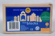 RARE 2000 BATTAT LITTLE TREE NATURAL WOOD LEARNING TOY 28 PCS MINI BLOCKS NEW