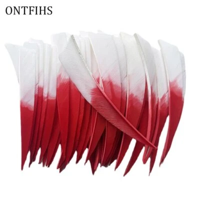 36Pcs RW LW 4Inch Shield Archery Arrows Fletches Gradient White Red