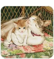 Cork Back Coaster-Cat Design-CAT & KITTEN-Create Your Own Set!