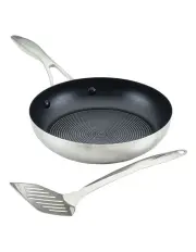 [Circulon] S-Series Nonstick Stainless Steel Induction Frypan 24cm With Slotted Spatula