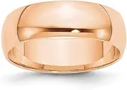 [JewelryWeb] 10k Rose Gold 6mm Ltw Half Round Band Ring Size 6-Band Style-Ring for Women and Men