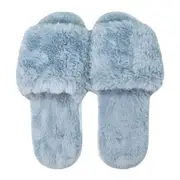 J. Elliot Holly Faux Fur Womens Ultra Soft Slip-On House Slippers/Slides Blue