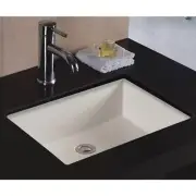 Wells Undermount Bathroom Sink 20" Rectangular Single-Bowl Ceramic in Bisque
