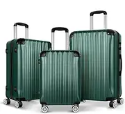 [ALFORDSON] 3PCs Hardside Luggage Set 20" 24" and 28" Green Color, Hardshell Suitcases Set with Spinner Wheels, TSA Lock & Corner Protector, Carry-on & Checked Baggages Trio Pack