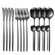 16/24-Pcs Flatware Set Stainless Steel Knife Fork Spoon Teaspoon Silverware Set