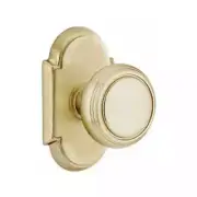 Emtek 8208NWUS4 Privacy, #8 Rosette, Norwich Knob, Satin Brass