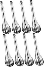 Amosfun Stainless Steel Fish Roe Colander 8pc Serving Spoon Set Chinese Slotted Spoon Multifunctional Utensil for Buffet Catering Home Use