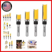 1/4 Inch Shank Router Bit Set with Top Bearing - Ideal for Professional Woodwork