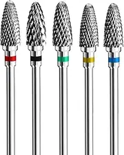 Nail Drill Bits Set For Acrylic Nails, 3/32 Inch Professional Tungsten Nail File Bits Art Tools, Manicure Pedicure Shapen Remove Tools, Home Salon Use(5pcs) 1