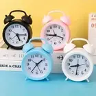 Plastic Cartoon Alarm Double Bell Bedside Clock Mute Small Alarm Clock Bedroom