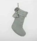 Hearth & Hand with Magnolia Holiday Knit Stocking Silver Green - 20" nwt
