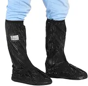 QANYEGN 1 Pair Waterproof Rain Boots, PVC Rain Boot Shoe Covers, Non Slip Shoes for Outdoor Cycling and Riding(Black XL)