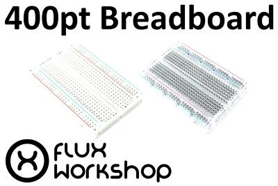 400 Point Solderless Breadboard Prototyping Clear Arduino Linkable Flux Workshop