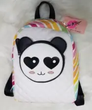 BETSEY JOHNSON Backpack School Bag PANDA BEAR RAINBOW PInk Mini Purse NEW Tags