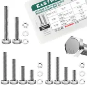 254-Pack SAE Hex Head Nuts and Bolts Assortment Kit, Stainless Steel 304, 1/4...