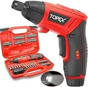TOPEX 82 Piece Electric Screwdriver Set 4v Max Cordless Screwdriver Set CRV Screw Bits