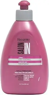 Recamier Professional Salon In Leave In Liss Control Hair Treatment | Combing Cream | Split End Mender | Smoothing | Tratamientos para el Cabello Seco y Maltratado Crema de Peinar 10.1 OZ