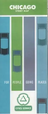 1963 Cities Service Road Map: Chicago Street Map NOS