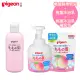 【Pigeon 貝親】桃葉爽身乳液+桃葉泡沫沐浴乳組-450ml+400ml補充包