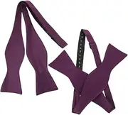 [TOGEVAL] Men's Solid Bow Tie Purple Self Tie Bow Ties for Groomsmen Weddings Special Events