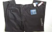 DOCKERS SIZE 40X30 BLACK, FLAT FRONT, IRON FREE, COTTON KHAKI PANTS
