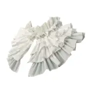 Victorian White Ruffled False Collar Pleated Neck Shawl Cape for Stylish Women