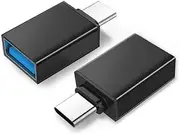 USB A to USB Type-C Adapter with OTG Function for Smartphones and Tablets Supports Synchronization, Data Transfer, Plug & Play Black Maclean MCE470