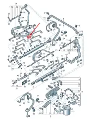 AUDI Q7 4L Fuel Rail Pressure Pipe 05A130241AJ NEW GENUINE