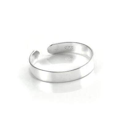 Sterling Silver 2mm Adjustable Plain Toe Ring Rings Band