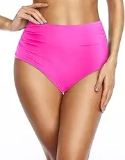Holipick Women High Waisted Bikini Bottom Full Coverage Swim Shorts Tummy Control Swim Bottom