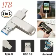OTG Type-C USB Flash Drive Metal Memory Stick For Samsung S24 S23 S8 Andriod