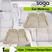 SOGA 2X Car Back Seat Mattress Vehicle Sleeping Pad Foldable Travel Bed Beige