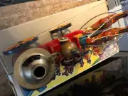 Vintage Old Smokey Fire Wagon Steam Pumper Tin Toy Excellent in Box.