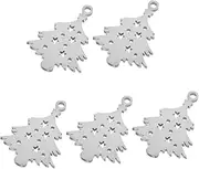5pcs Christmas Tree Snowflake Pendant Gold Christmas Tree Collar Christmas Charms for Jewelry of The Lid Gold Christmas Tree Ornaments Christmas Tree Collars Stainless Steel Silver