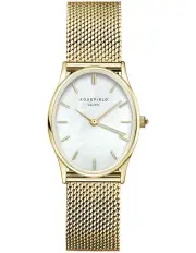 [Rosefield] Oval Mother Of Pearl Dial Bracelet Mesh Analog Watch in Gold
