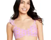 Stoney Clover Lane x Target Flutter Strap Heart Print Bralette Bikini Top S 4-6