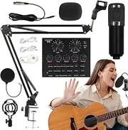 Vibhgtf 【Recording Microphone Kit】Professional transmission equipment, easy to use, recording studio supplies for presenters and singers.
