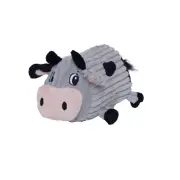 Fattiez Cow Plush Stuffed Dog Toy Grey Medium Grunt Sound