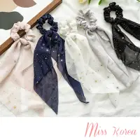 在飛比找momo購物網優惠-【MISS KOREA】燙金髮圈 星星髮圈 飄帶髮圈/韓國設