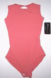 Theatricals Dancewear Leotard Bodysuit BraLiner Open Back TH5558 Coral New Women