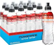Powerade Active Water Peach Apple Multipack Sipper Cap Bottles 12 x 600mL