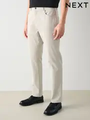 Light Grey Slim Fit 5 Pocket Soft Touch Trousers (AG8438) | $55