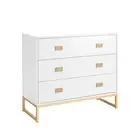 Sarantino Amara Chest of Drawers Tallboy Dresser White/Gold
