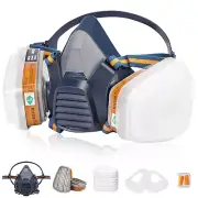 Chemical Respirator Mask W/Filter - Reusable Half Face Dust Respirator Gas Mask