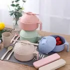 Instant Noodles Bowl & Lid Wheat Straw Salad Rice Bowl Tableware CerealTableware