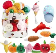 Nocciola 12 Pack Dog Squeaky Toys Cute Plush Toys for Small Medium Dog|Pet Toys|Squeaky Toys|Plush Games| Carry Bag…