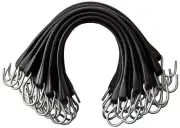 21" Inch 25 Pack Rubber Bungee Cords with Metal Hooks for Flatbed Trucks- Hea...