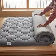 Futon Mattress - Japanese Futon, Portable Guest Bed, Foldable Futon Mattress, Thick Woven Cotton Latex Mattress, Full Size Guest Bed Futon