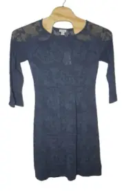 Sundance Sz Medium Blue Boho Knit Mini Lightweight Coverup Dress